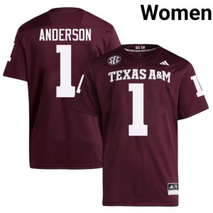 Texas A&M Aggies Game Bryce Anderson College Football Womens #1 Maroon Jerseys 458678-886