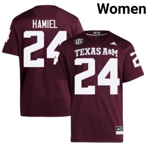 12th Man Alumni Camren Hamiel #24 Womens College Football Maroon Jerseys 269214-746