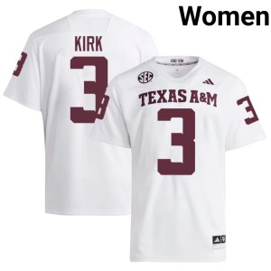 Texas Aggies White #3 Women's Christian Kirk Game College Football Jersey 455389-609
