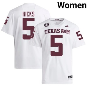 Texas A&M #5 High School White College Football Women DJ Hicks Jerseys 246518-606