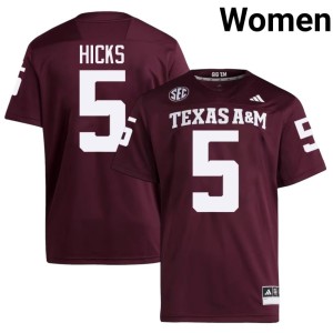 Texas A&M Aggies DJ Hicks College Football Maroon #5 Women's 2026 Jerseys 302263-239