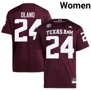 Aggies Replica David Olano Maroon #24 Women's College Football Jersey 743499-766