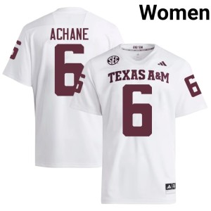 A&M Women University White De'Von Achane #6 College Football Jerseys 376360-681