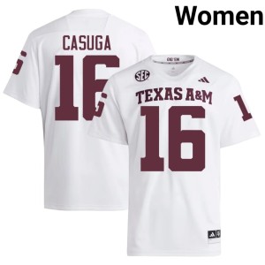 Texas Aggies Helaman Casuga College Football Limited #16 Women White Jersey 587211-819