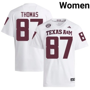 Texas Aggies #87 College Football 2026 Houston Thomas White Women Jerseys 329325-260