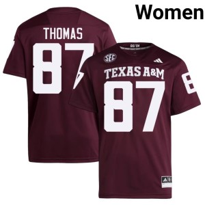Texas A&M College Football Maroon #87 Alumni Womens Houston Thomas Jerseys 862107-524