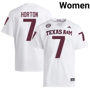 Aggies Isaiah Horton University College Football Women #7 White Jersey 236627-842
