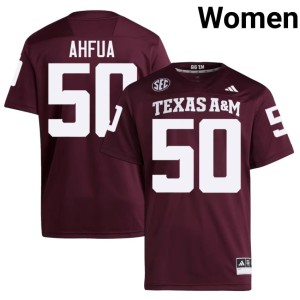 A&M Womens College Football #50 Maroon Player Isendre Ahfua Jerseys 344623-447