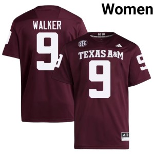 A&M Maroon #9 College Football Women Jahdae Walker 2026 Jersey 287004-795