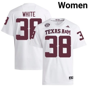 12th Man White #38 Jared White High School College Football Women Jerseys 723750-322