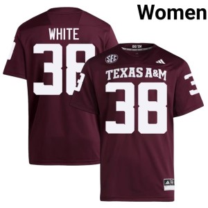 TAMU Women NCAA #38 College Football Jared White Maroon Jerseys 522018-567