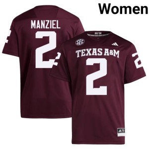 Texas A&M Johnny Manziel Maroon Replica Womens College Football #2 Jerseys 939541-967