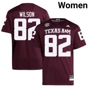 Texas A&M Maroon Women's Jonah Wilson College Football Stitched #82 Jerseys 591166-775
