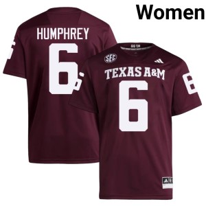 Texas Women's College Football #6 Maroon Julio Humphrey Stitched Jerseys 852625-522