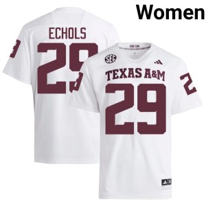 Texas Aggies Justin Echols 2026-27 White #29 Women College Football Jersey 929796-600