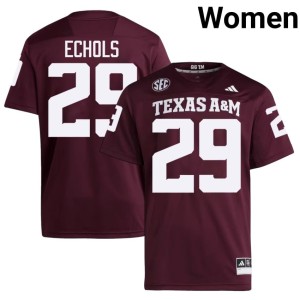 Texas A&M Aggies Maroon Women #29 College Football Embroidery Justin Echols Jerseys 196168-269