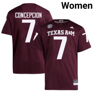 TAMU High School KC Concepcion College Football Womens #7 Maroon Jerseys 832191-961