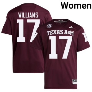 Texas Aggies College Football Madden Williams #17 Womens Maroon Alumni Jersey 958328-151