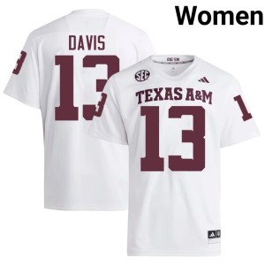 Texas A&M White 2026 Women College Football Myles Davis #13 Jersey 686108-880