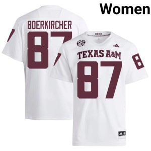 A&M Womens #87 Nate Boerkircher White 2026-27 College Football Jersey 292628-224