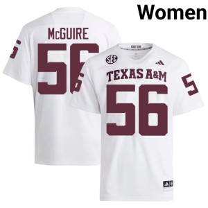 12th Man Womens College Football Official #56 Nelson McGuire White Jerseys 705029-680