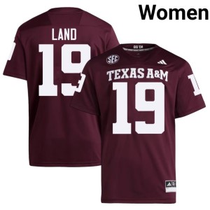 Aggies Women's Paxton Land College Football #19 Maroon Game Jersey 169410-867
