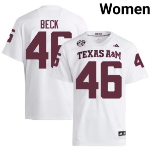 Texas #46 Qui Beck Limited College Football White Women Jerseys 181347-705