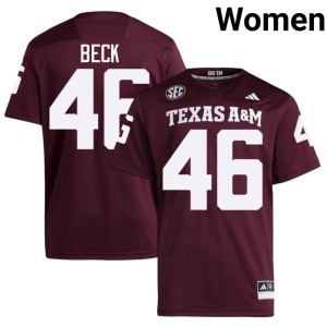 Texas A&M Womens #46 Maroon Qui Beck Alumni College Football Jerseys 610220-836