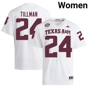 Texas A&M Aggies College Football White #24 Ramarian Tillman Alumni Womens Jersey 149484-590