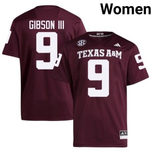 Texas A&M University Women's University Rickey Gibson III College Football #9 Maroon Jerseys 965506-618