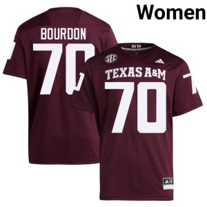 Texas Aggies Robert Bourdon #70 NCAA Maroon College Football Womens Jersey 265432-199