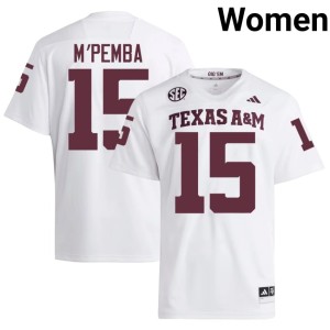 Texas A&M Women #15 2026-27 College Football Sam M'Pemba White Jersey 299845-576