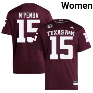 Aggies Official Sam M'Pemba Women's #15 College Football Maroon Jerseys 625877-241