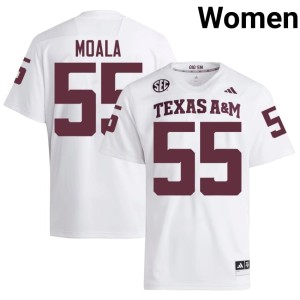 A&M White Samu Moala Womens High School College Football #55 Jersey 375999-723