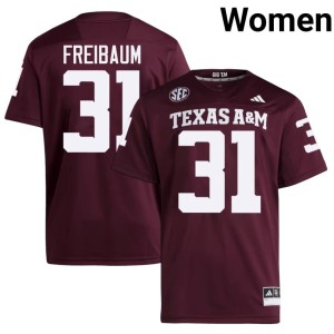 Texas A&M Aggies High School Shea Freibaum Womens College Football Maroon #31 Jersey 706004-410