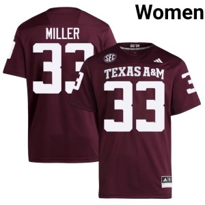 Texas A&M Aggies Replica Women's College Football Storm Miller #33 Maroon Jerseys 613348-118