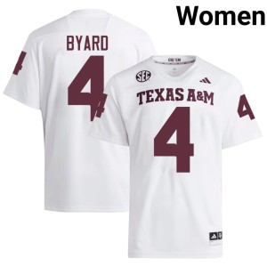 Texas #4 Womens College Football White Tawfiq Byard Alumni Jersey 804757-572