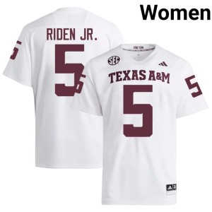 12th Man #5 White Tiger Riden Jr. High School Womens College Football Jerseys 678514-511