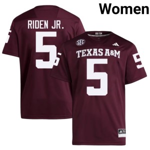 TAMU College Football Tiger Riden Jr. Maroon #5 Embroidery Women Jerseys 684436-301