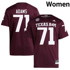 Texas Alumni Tyree Adams Maroon #71 College Football Women Jersey 868753-205