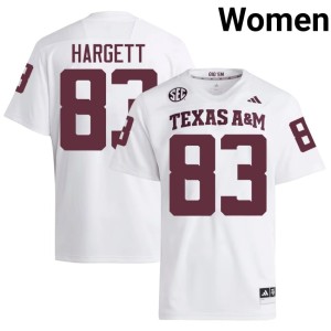 Texas Aggies College Football Womens #83 Will Hargett Player White Jerseys 176771-258