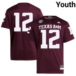 Texas A&M 12th Man Maroon #12 Player Youth College Football Jersey 550261-930