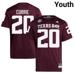 Texas A&M Aggies Replica Adonyss Currie #20 Maroon College Football Youth Jerseys 785169-577