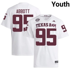 Texas A&M Youth #95 College Football Official Alex Abbott White Jersey 177120-473