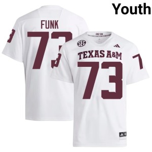 TAMU White #73 College Football Embroidery Youth Ashton Funk Jersey 201264-849