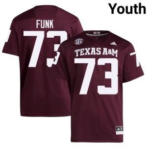 12th Man College Football #73 Maroon Youth Ashton Funk High School Jersey 110054-158