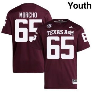 12th Man University Maroon College Football Avery Morcho #65 Youth Jerseys 771213-421