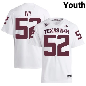 12th Man College Football #52 Blake Ivy Youth Alumni White Jerseys 164569-225