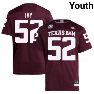 Aggies Youth College Football 2026 Maroon Blake Ivy #52 Jersey 202406-882
