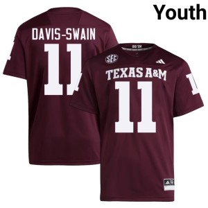 Texas A&M #11 Replica Brandon Davis-Swain Maroon College Football Youth Jerseys 255063-976